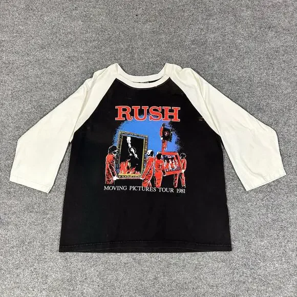Vintage Rush Men’s Shirt Large Raglan Moving Pictures Tour 1981 - Picture 1 of 13